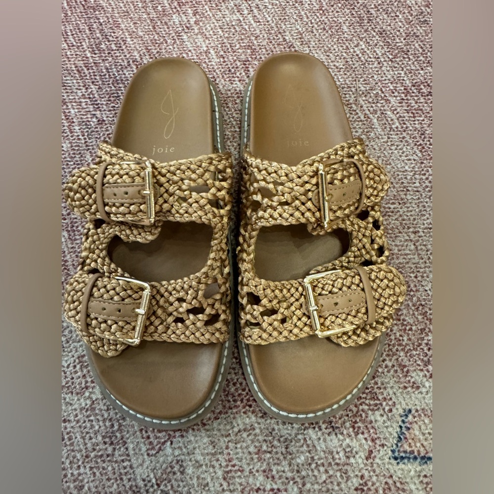 Joie women’s weaver slide sandal in golden taupe size 8 - Picture 1 of 9